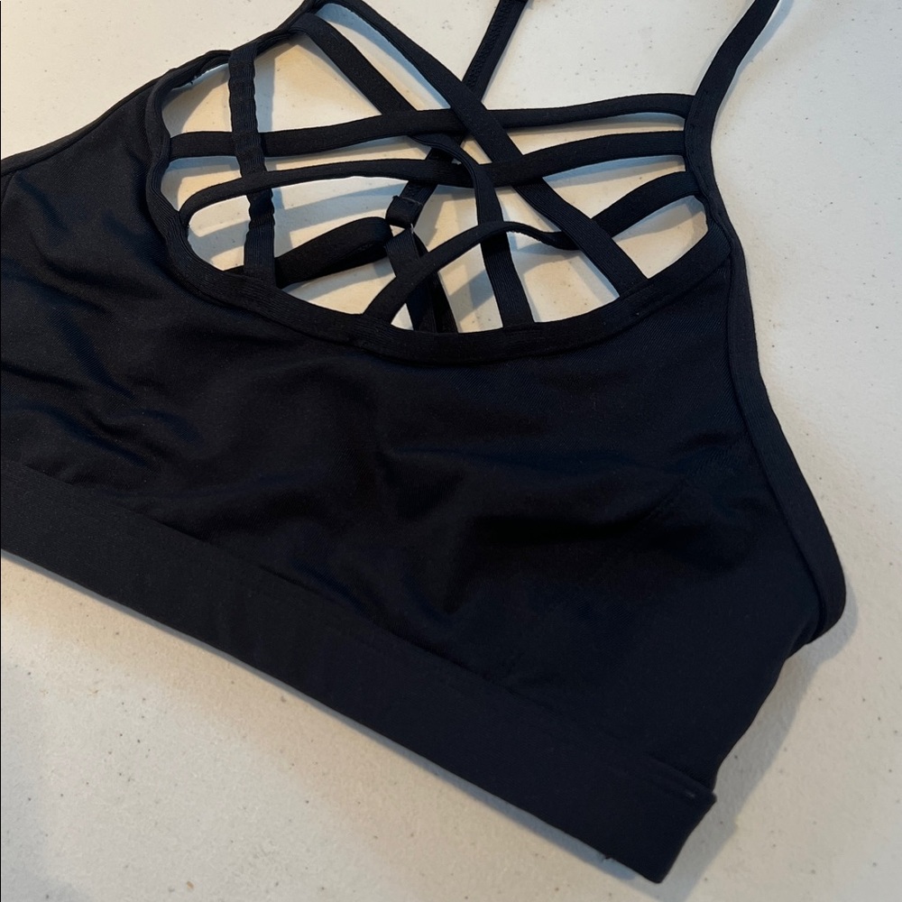 CALIA Inner Power Strappy Caged Neck Padded Activewear Sports Bra Black S - Picture 4 of 9